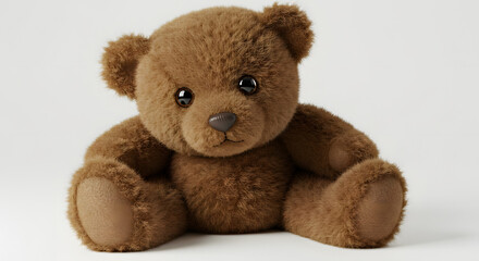 Obraz premium Brown Teddy Bear Isolated on White Background