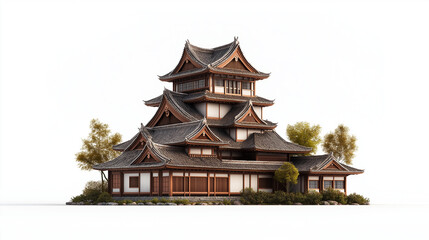 Fototapeta premium Ein traditionelles japanisches Haus mit eleganter Holzarchitektur