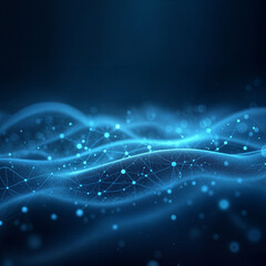 Futuristic Abstract Background with Glowing Blue Wave Pattern