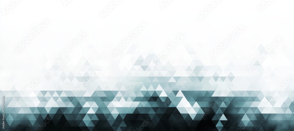 Poster abstract geometric background, light gray to charcoal gradient triangles with blurred bokeh effect.