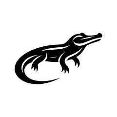 vector illustration of a tattoo of a crocodile