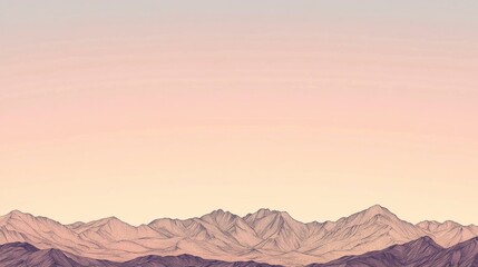 Naklejka premium Pink sunset over desert mountains; serene landscape for website header