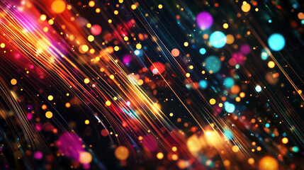 Fototapeta premium Futuristic Digital Data Flow – Abstract AI Network with Glowing Particles & Neural Connections