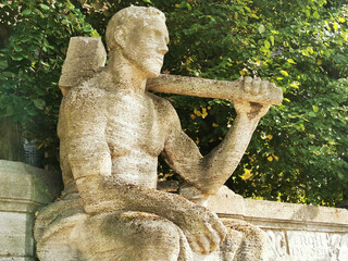 Fountain figure from the Century Fountain in Essen Germany - Alegory the Work -