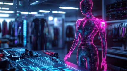 AI-Powered Agent Represented as a Sleek Figure Design.