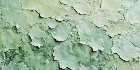 Obraz premium A vivid close-up of a green, textured concrete wall; its rough, uneven surface showcases intricate cracks and crevices, adding depth and character