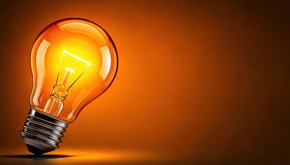 Glowing vintage light bulb casting warm light on a textured background