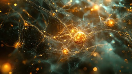 Abstract Visualization of AI Agents Managing Global Settings