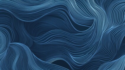 Blue background with curved lines and waves light blue color scheme, simple lines Generative AI