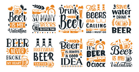 Beer Quotes Typography Collection for T-Shirts and Mugs, Vol. 3
