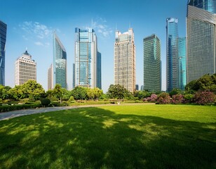 Obraz premium park in lujiazui financial center shanghai china