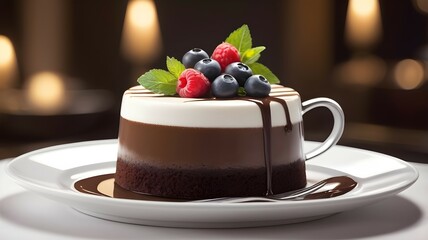chocolate cake with raspberry