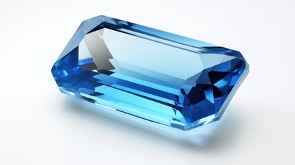 Raw London Blue Topaz Gemstone Set Against a Pure White Background