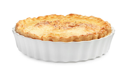 Delicious fresh homemade pie isolated on white