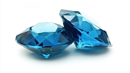 Fototapeta premium Raw London Blue Topaz Gemstone on Crisp White Background