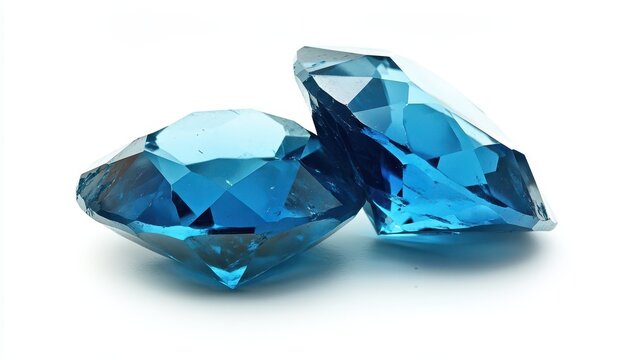 Raw London Blue Topaz Gemstone on Crisp White Background