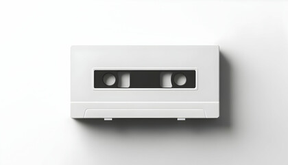 Obraz premium Blank cassette tape box design mockup, isolated, back side view. Vintage cassette tape case with retro cassette mock-up