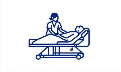 Pflegekraft unterstützt Patienten im Krankenhausbett mit einfühlsamer Haltung