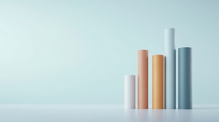 Modern Minimalist Data Visualization with Cylindrical Shapes