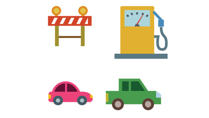 Naklejka premium Collection of transportation vhiecles vector icon set