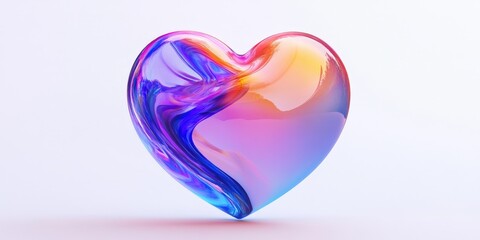 A mesmerizing, heart-shaped abstraction flows with shades of blue, purple, and pink, blending in a smooth, curvilinear dance
