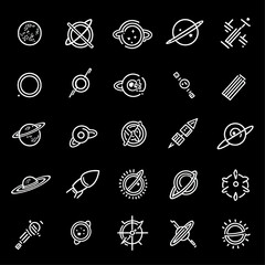 Futuristic Space Icons – Minimalist Astronomy & Cosmic Vector Set