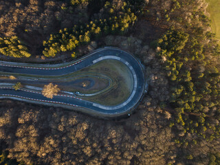 Aerial views on northschelife, nurburgring race track. © Sepia100