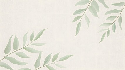 Fototapeta premium Delicate Leaf Patterns Nature Digital Art Minimalist Design Aesthetic Environment Soft Colors for Tranquil Spaces