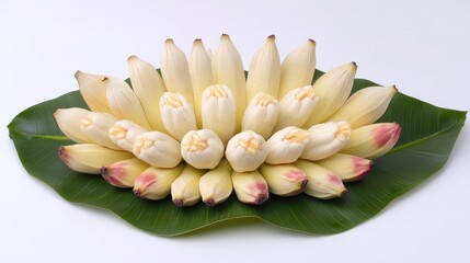 Obraz premium Fresh and Raw Thai Banana Isolated on White Background: A Culinary Delight from Nature