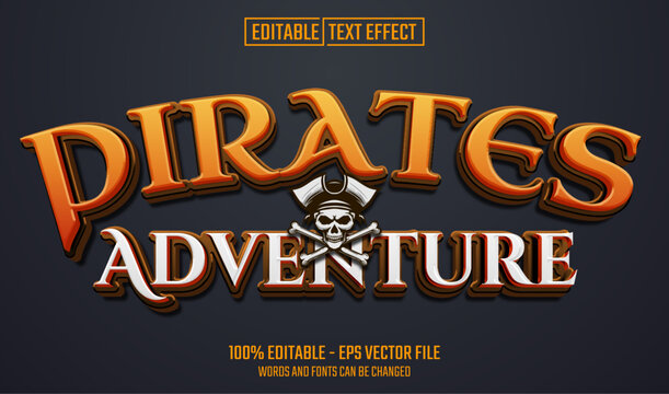 Pirates Vector Editable Text Effect Template