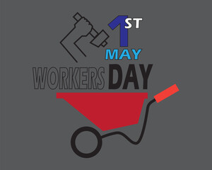 Workers day design shopping cart