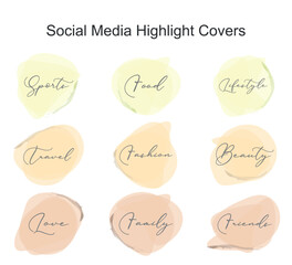 vector set of instagram story highlight cover icons