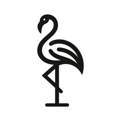 flamingo silhouette isolated on white