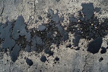 Distressed pavement with oil stains texture. Neural network AI generated