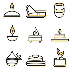 Spa and Wellness Icons – Relaxation, Aromatherapy, and Self-Care Symbols