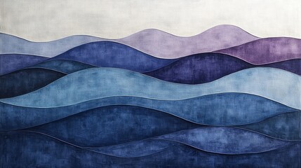 Abstract layered mountain ranges