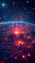 Obraz premium Global ai influence a visual infographic of digital power hubs