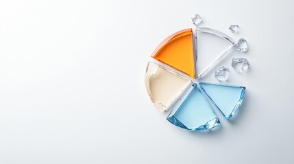 Colorful Broken Plates with Shattered Pieces on a Light Surface