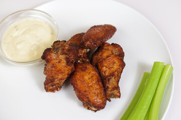 Chicken WIngs with ranch and celery