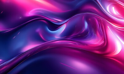 Obraz premium Abstract fluid wave with pink and blue gradient color and shining light effect 3D illustration