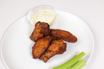 Chicken WIngs with ranch and celery