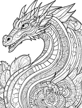 Dragon Mandala Coloring Page