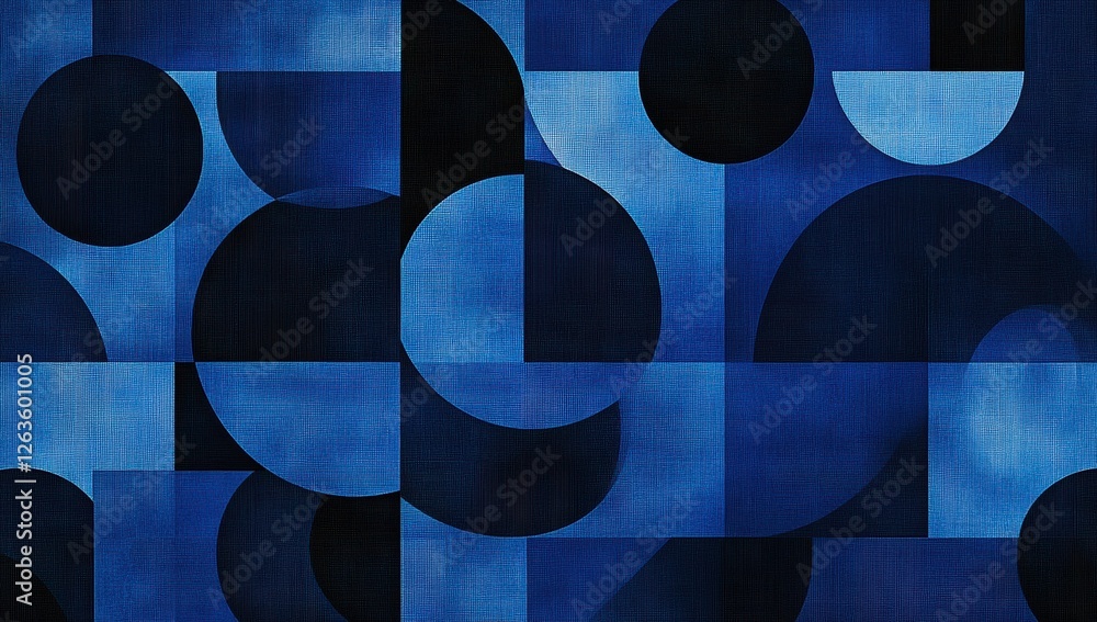 Aufkleber blue geometric background presentation design, with a dark blue background featuring simple shapes s