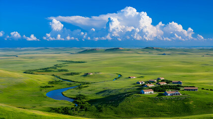 Prairie River Ranch, Scenic View, Summer Clouds