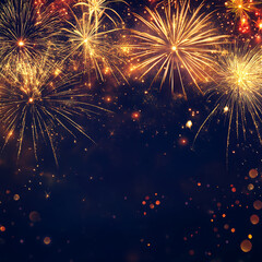 Obraz premium Stunning Fireworks Display: 4K Night Sky Background Image