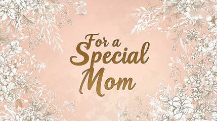 Elegant Mother's Day Card with Intricate Floral Lace Details and Gold Cursive Text Design