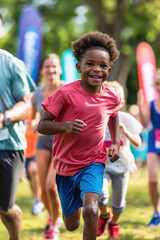 Family-Friendly 5K Race in Urban Park: Multicultural Bonding and Active Lifestyle Celebration