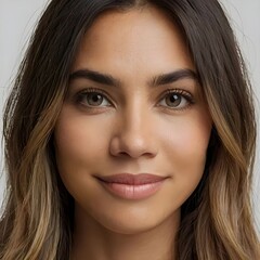 Obraz premium Close up portrait of Brazilian woman with natural beauty 