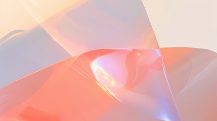 Abstract fluid background with pastel pink, blue, and gold hues, glossy texture, and luminous reflections