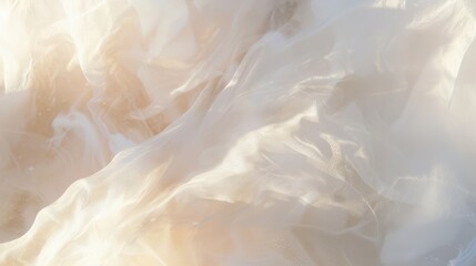 Abstract fluid background with pastel pink, blue, and gold hues, glossy texture, and luminous reflections